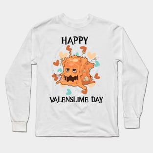 Happy Valenslime Roleplaying Video Game RPG Geek Couple Gift Long Sleeve T-Shirt